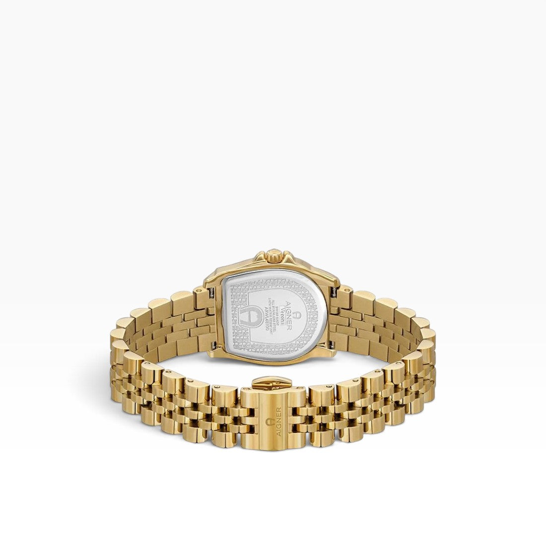 Aigner Verona | White Mother-of-Pearl "A" Monogram All-Gold Women's Watch — 30mm