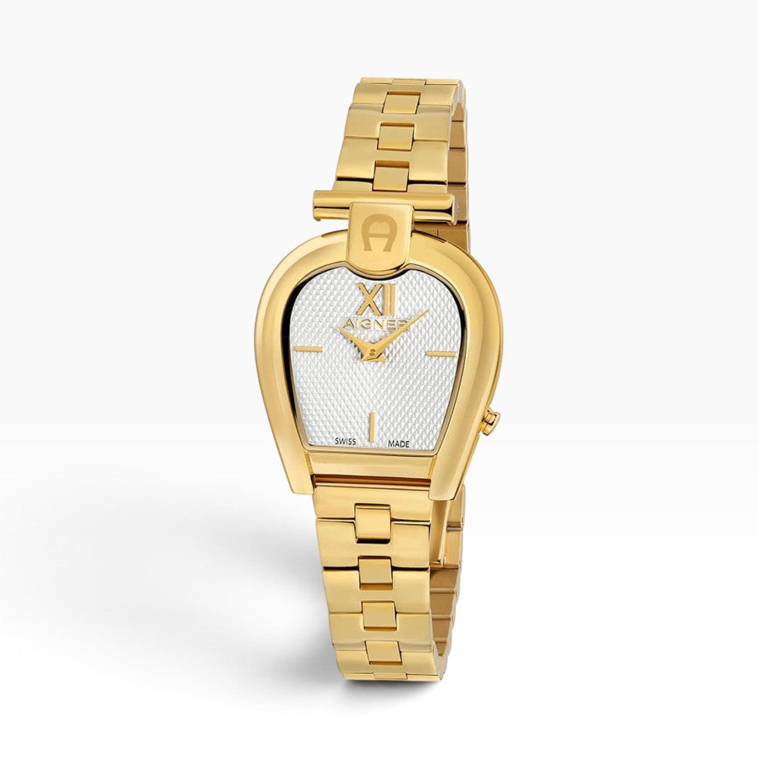 Aigner Sassari | White Guilloché All-Gold Women's Watch — 28mm