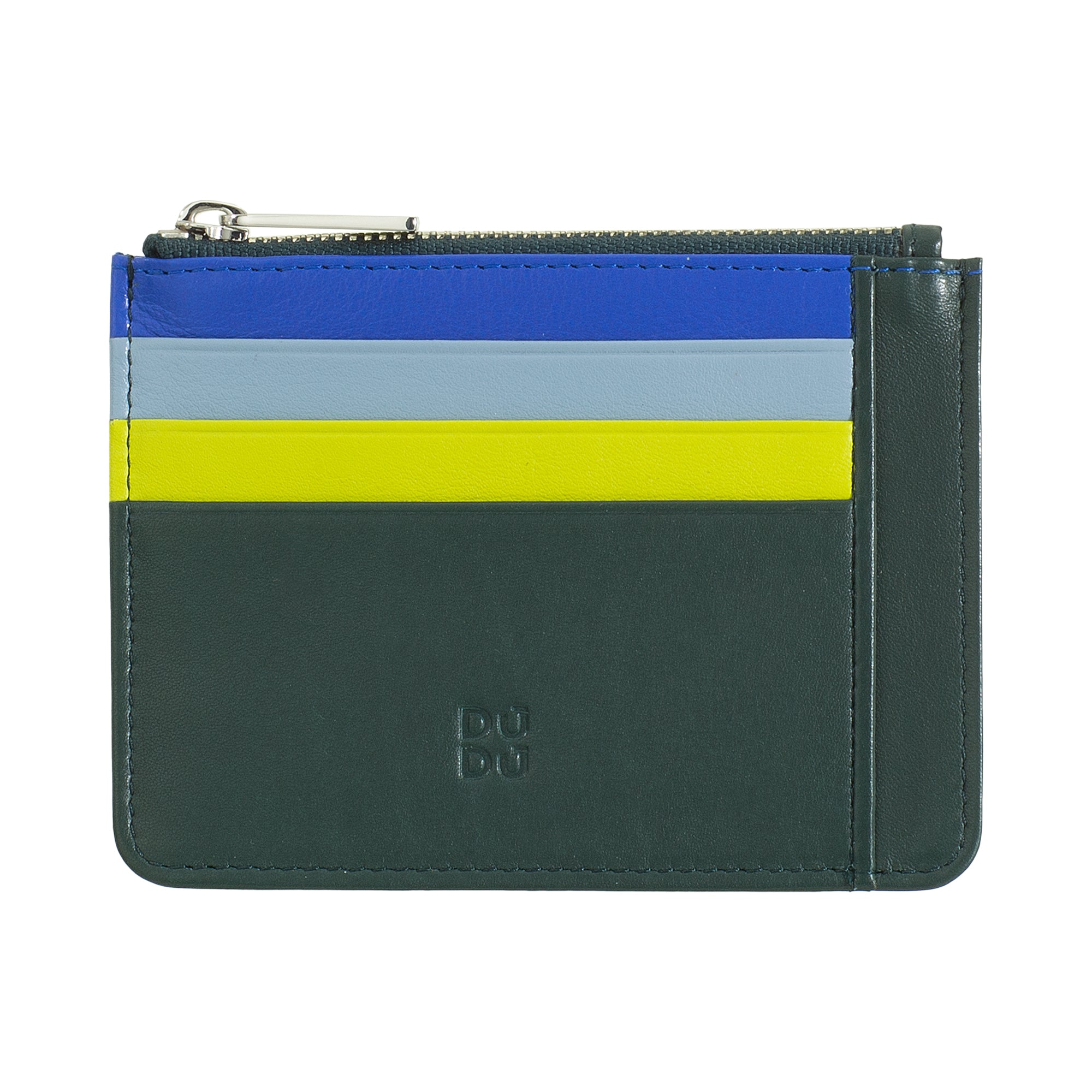 Unisex Dudu Tiago Nappa leather wallet with multiple compartments, card holders, coin pocket, and slim compact design for everyday use front