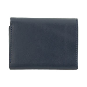 Dudu premium leather wallet navy blue back view 