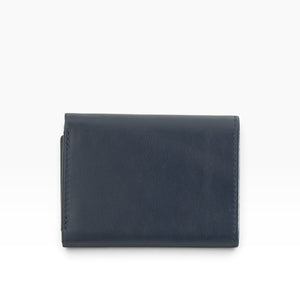 Dudu premium leather wallet navy blue back view