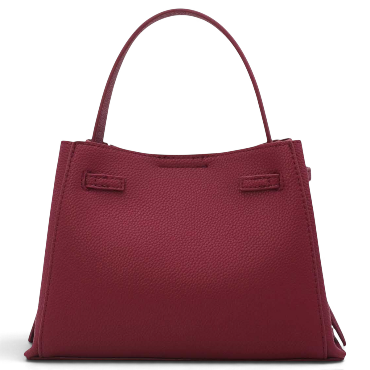 SUL EXTRAS Tom & Eva Adèle shoulder bag in burgundy grained synthetic leather with gold-tone hardware details.