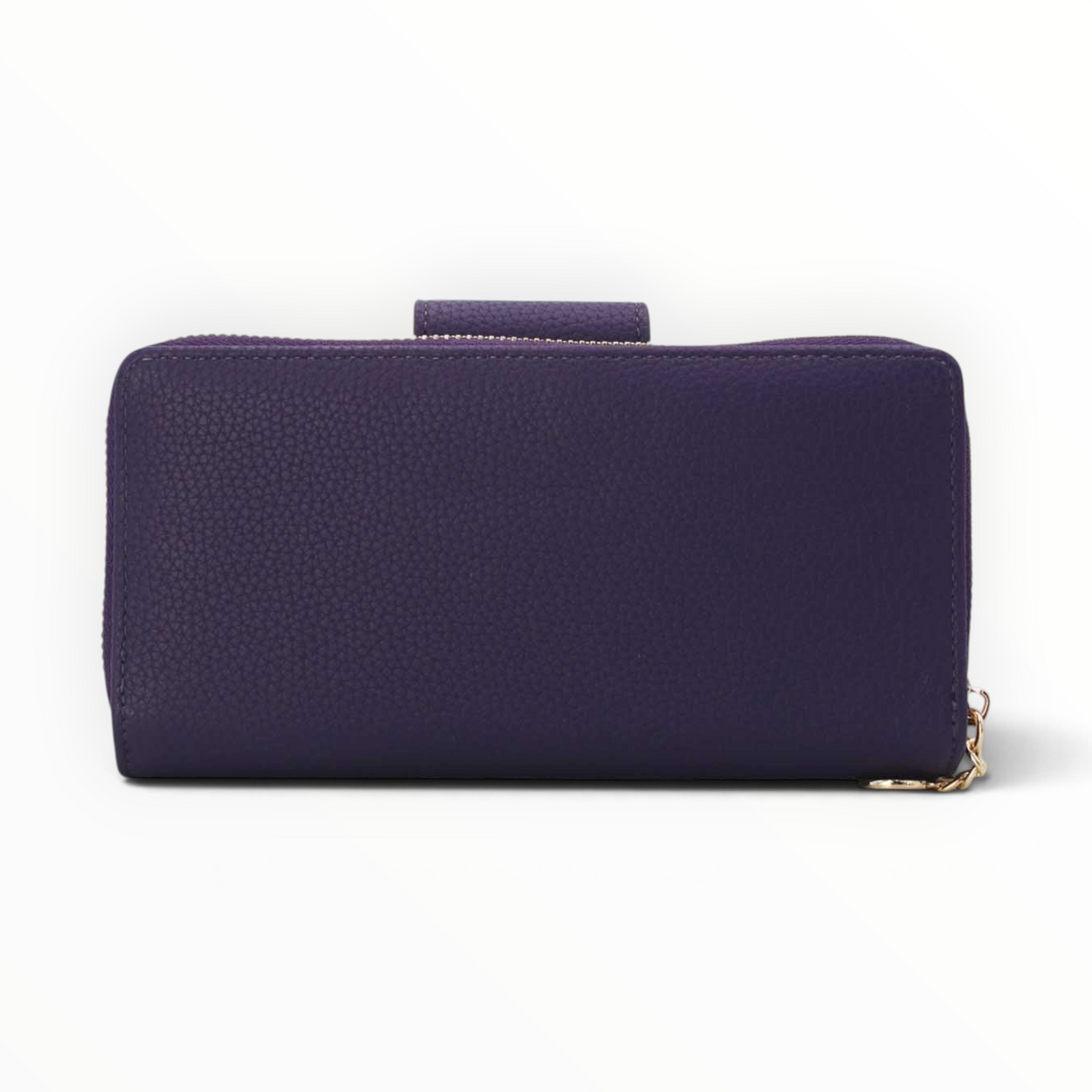 SUL EXTRAS Tom & Eva Léonie purple pebbled leather-effect wallet with gold-tone hardware and zip-around closure