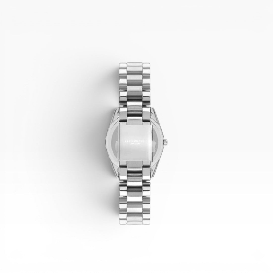 Lee Cooper London | White Mother-of-Pearl Crystal Bezel Silver Watch — 34mm