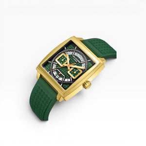 Lee Cooper London | Green Multifunction Square Gold Watch — 39×46mm