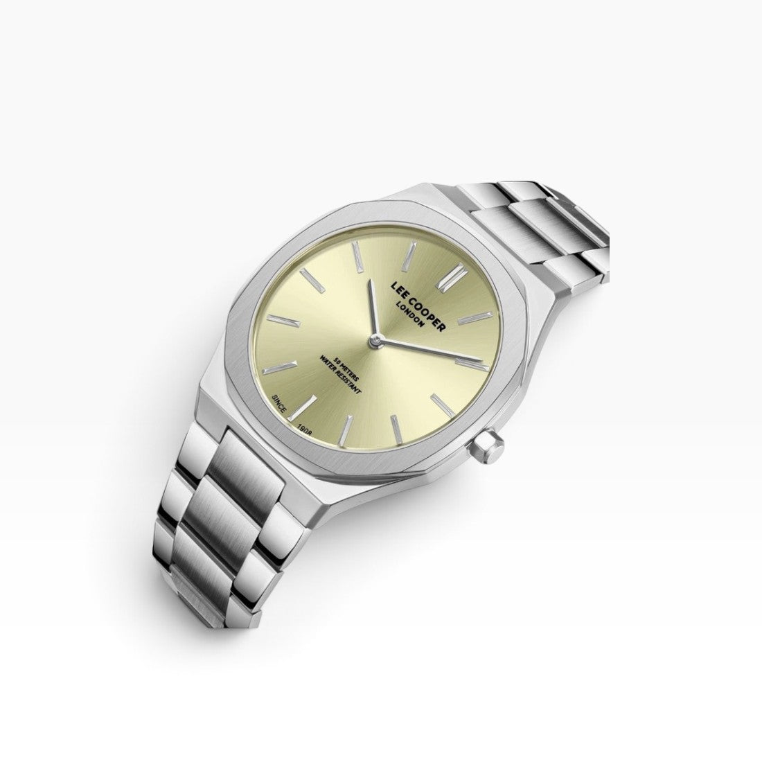 Lee Cooper London | Champagne Sunray Ultra-Slim Silver Watch — 41mm
