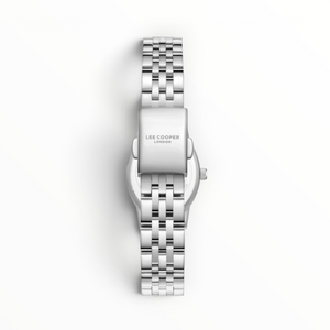 SUL EXTRAS Lee Cooper women's silver-tone metal watch strap with clasp closure and engraved logo