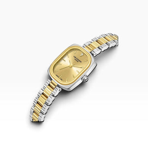 Lee Cooper London - Two-Tone Cushion Gold Dial Bracelet Watch