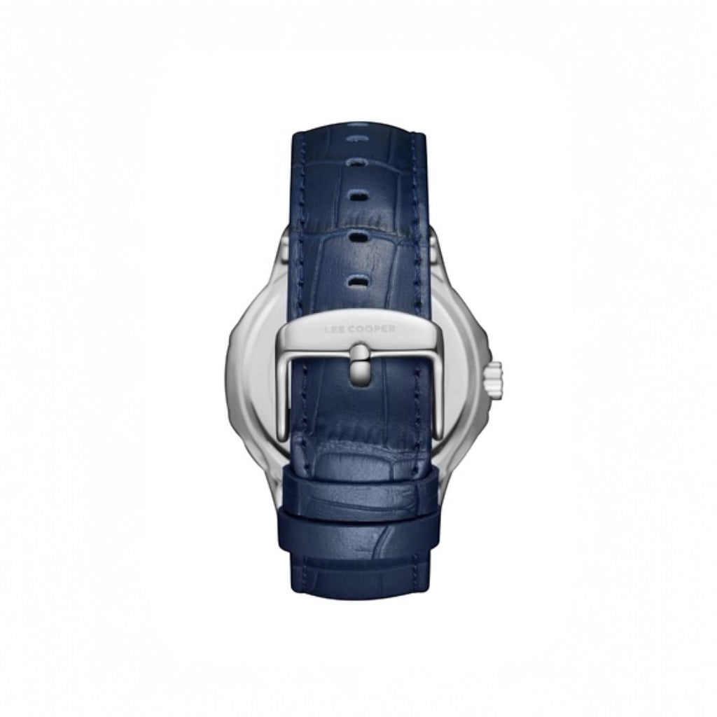 LEE COOPER - LC08108.599 -  Men's analog Octagonal rose-gold-toned bezel and a dark blue dial