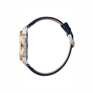 LEE COOPER - LC08108.599 -  Men's analog Octagonal rose-gold-toned bezel and a dark blue dial