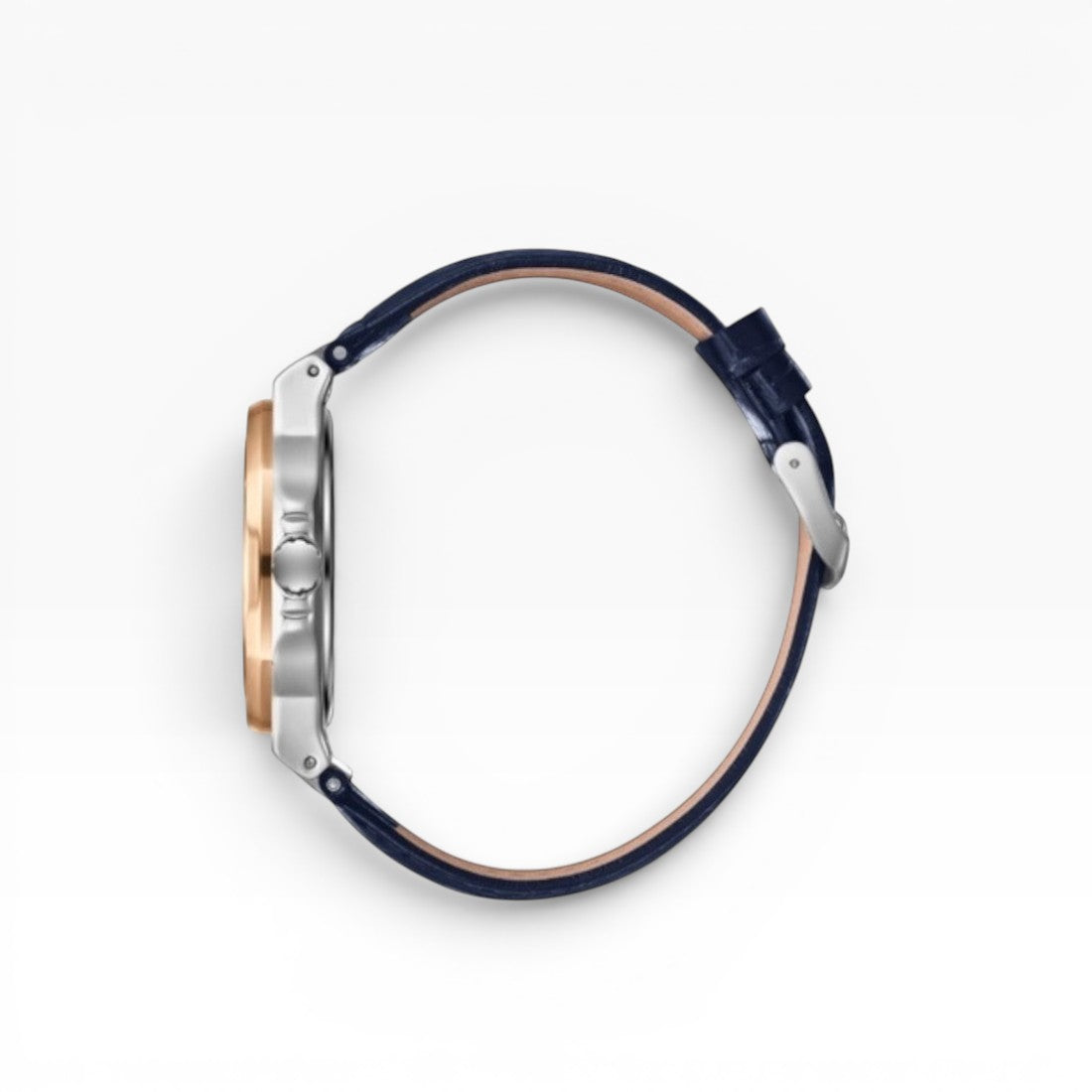 LEE COOPER -  Men's analog Octagonal rose-gold-toned bezel and a dark blue dial