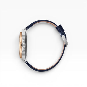 LEE COOPER -  Men's analog Octagonal rose-gold-toned bezel and a dark blue dial