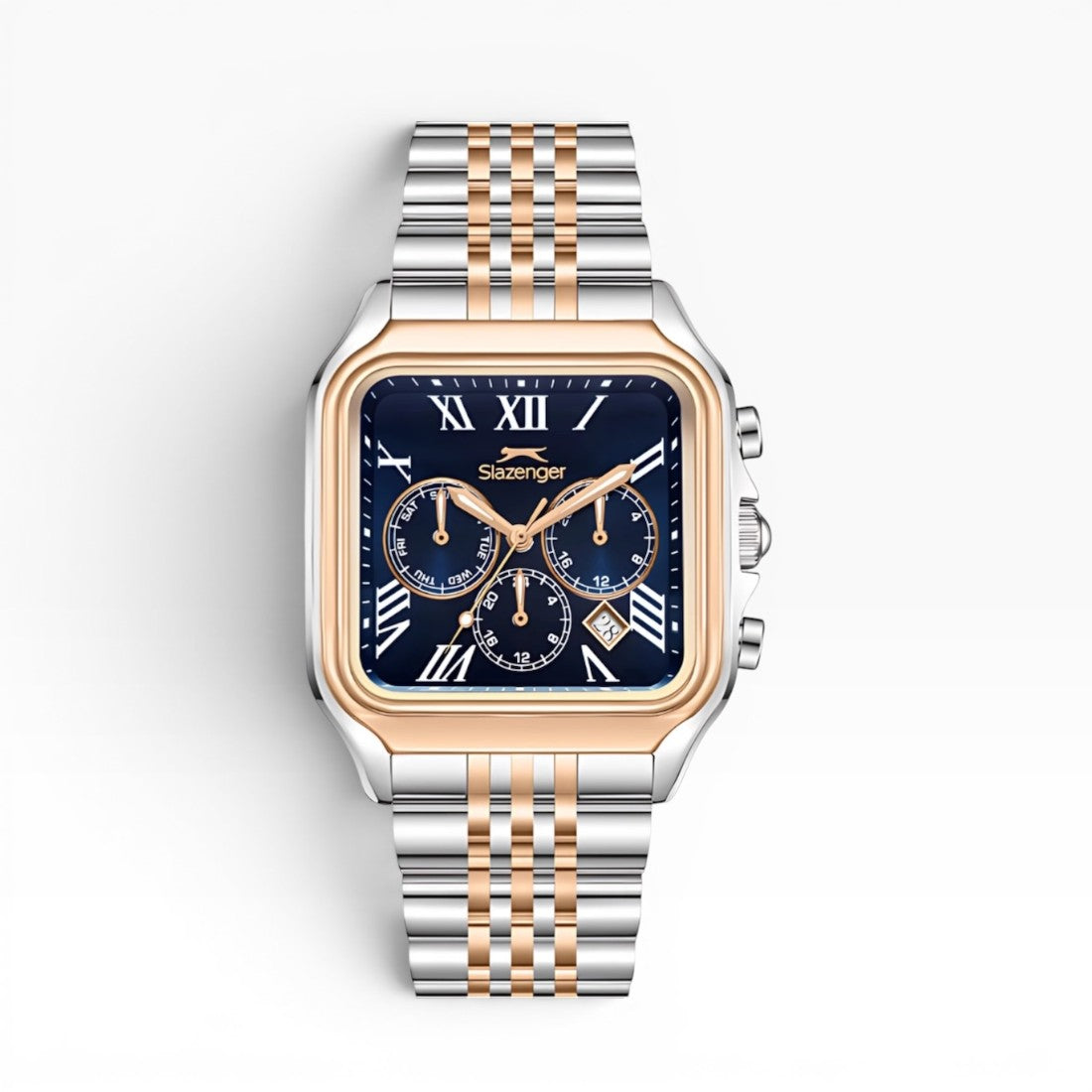 Slazenger Men's Watch, Multifunction Display and Metal Strap