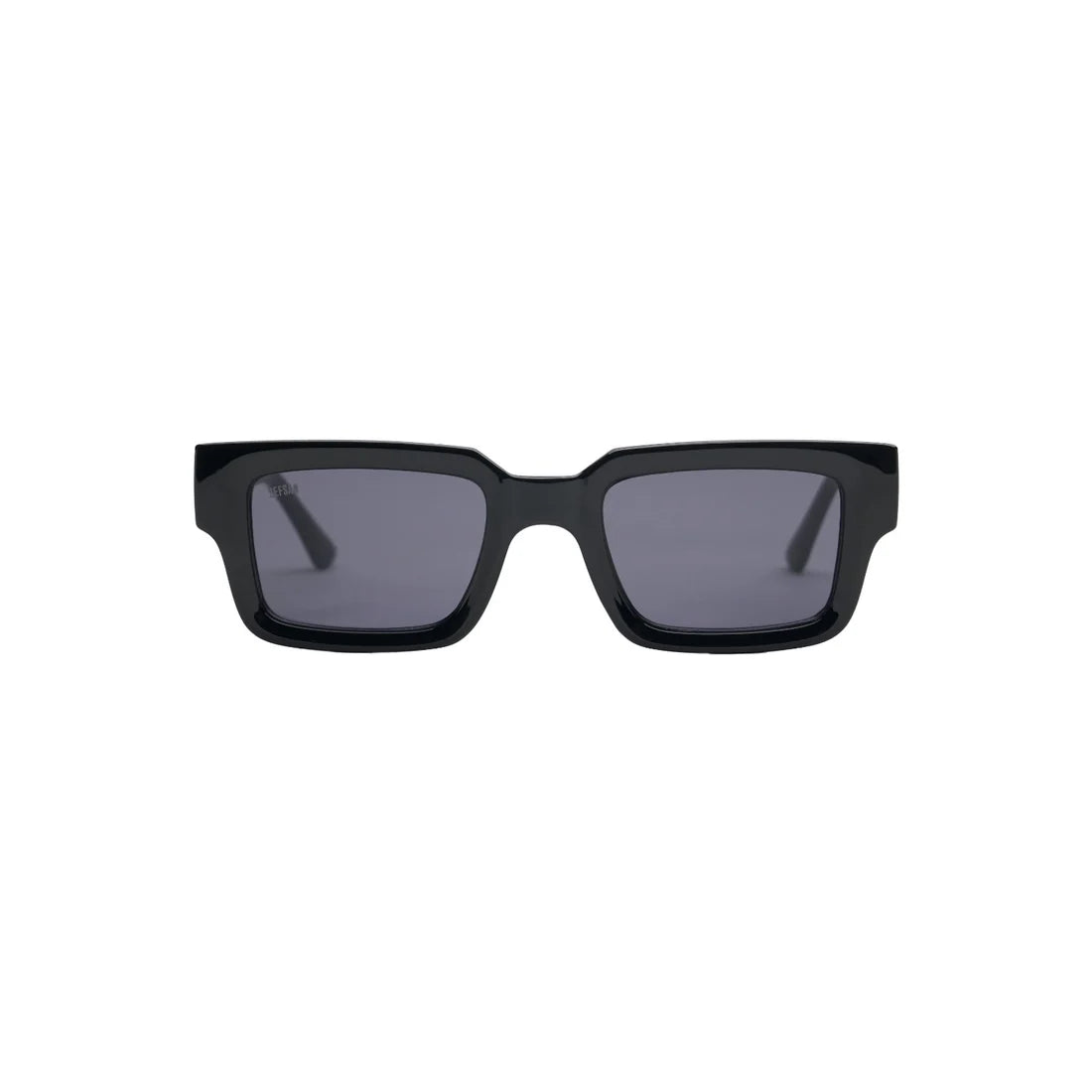 Unisex Sefsan Evolution sunglasses featuring durable black frame, UV-protected light transparent black lens, and contemporary design for men and women front view 