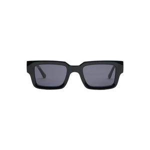 Unisex Sefsan Evolution sunglasses featuring durable black frame, UV-protected light transparent black lens, and contemporary design for men and women front view 