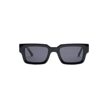 Load image into Gallery viewer, Unisex Sefsan Evolution sunglasses featuring durable black frame, UV-protected light transparent black lens, and contemporary design for men and women front view 
