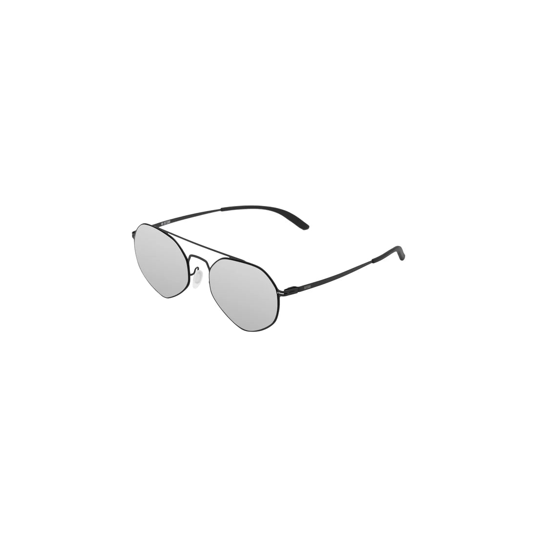Sefsan unisex sunglasses with black frame, silver lenses, durable metal construction, and trendy modern design for casual and outdoor wear side view 