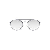 Sefsan black/silver sunglasses featuring full-rim metal frame, UV-protected lenses, and stylish unisex look for men and women front view 
