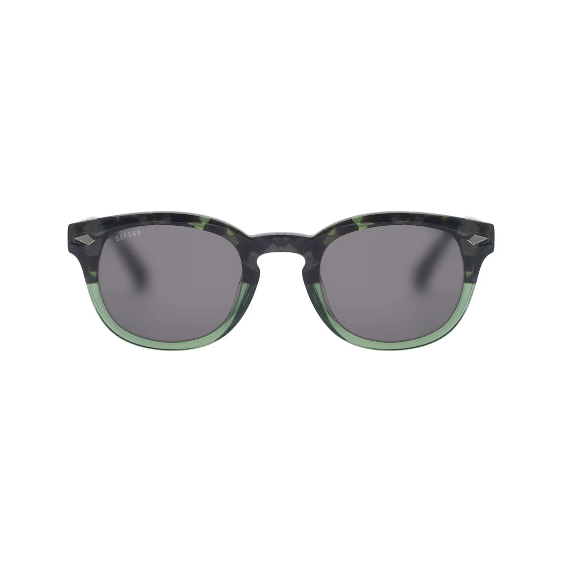 Sefsan Yang unisex sunglasses with acetate frame, CR39 lenses offering 100% UVA/UVB protection, modern design, and everyday comfort unisex front view 