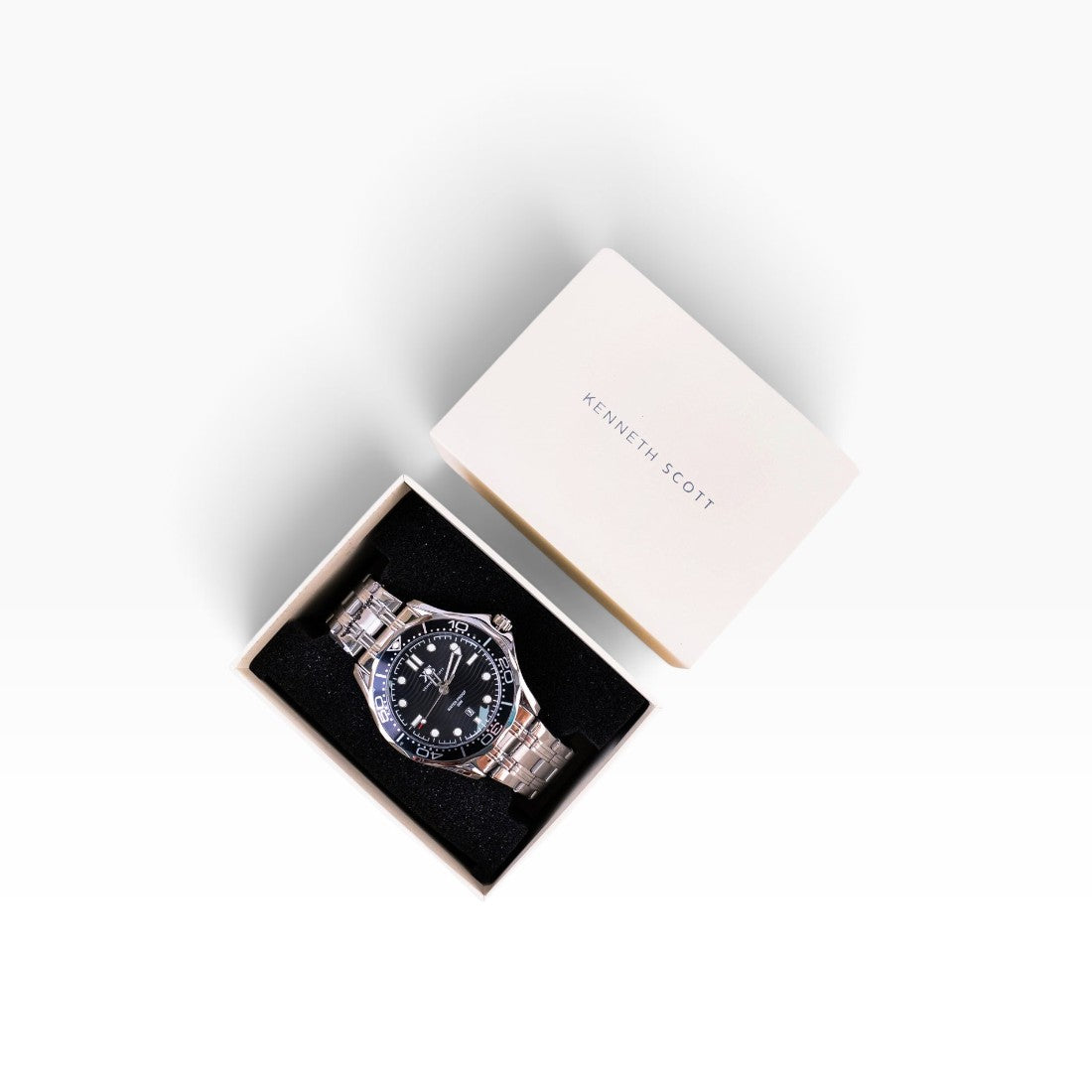 KENNETH SCOTT -  48 mm Men's Stainless Steel Analog Watch