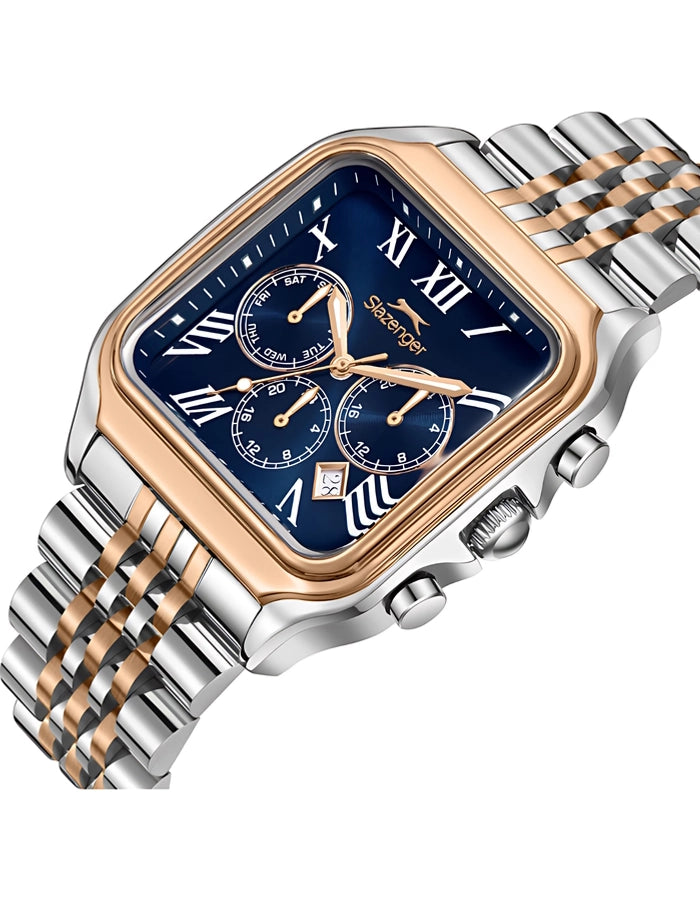 Slazenger Men's Watch, Multifunction Display and Metal Strap