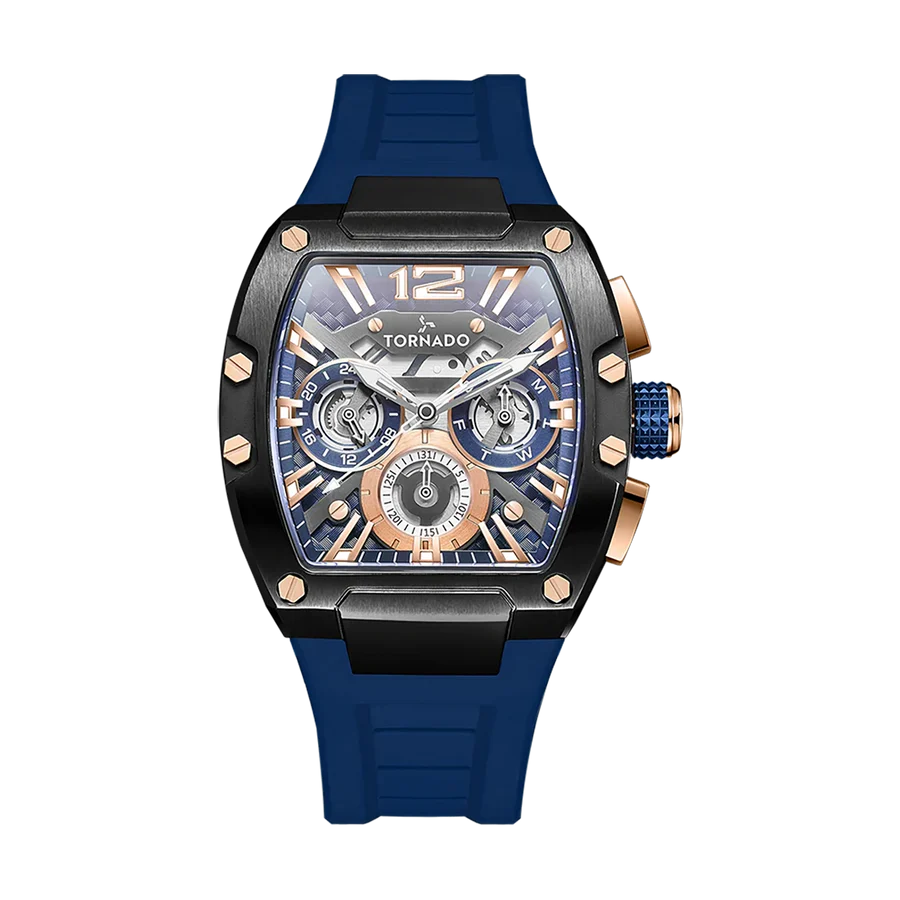 Tornado | Xenith Multifunction Skeleton Tonneau Men's Watch — T23105 — 43mm
