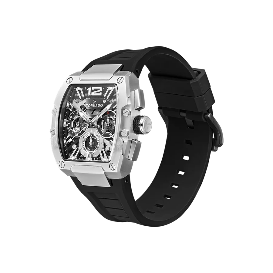 Tornado | Xenith Multifunction Skeleton Tonneau Men's Watch — T23105 — 43mm