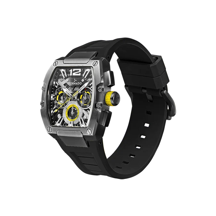 Tornado | Xenith Multifunction Skeleton Tonneau Men's Watch — T23105 — 43mm