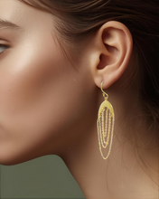 Load image into Gallery viewer, LUNARA - EARRING SILVER 925 PLATED GOLD HALF-MOON WITH
