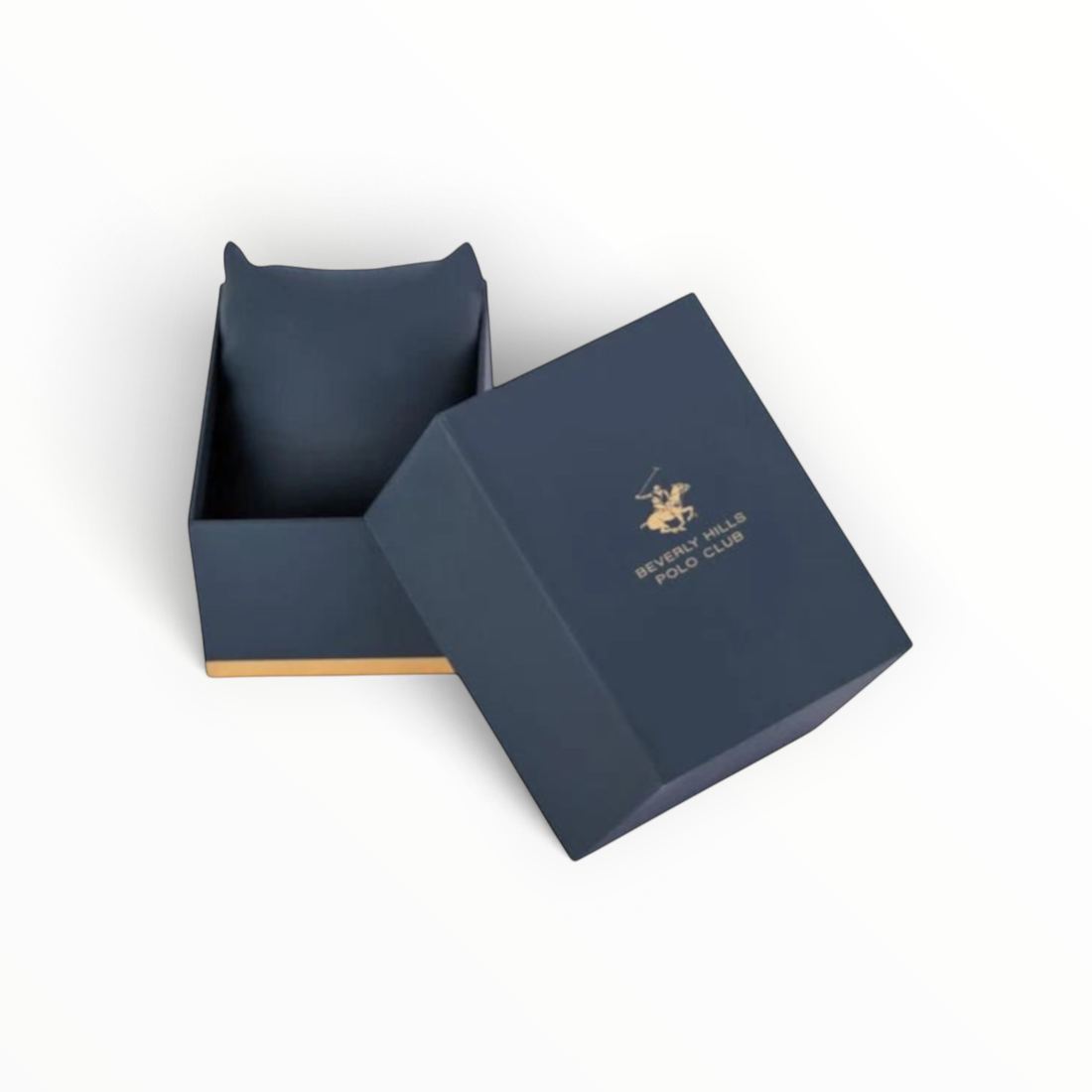 SUL EXTRAS Beverly Hills Polo Club navy blue watch presentation box with gold logo and interior cushion