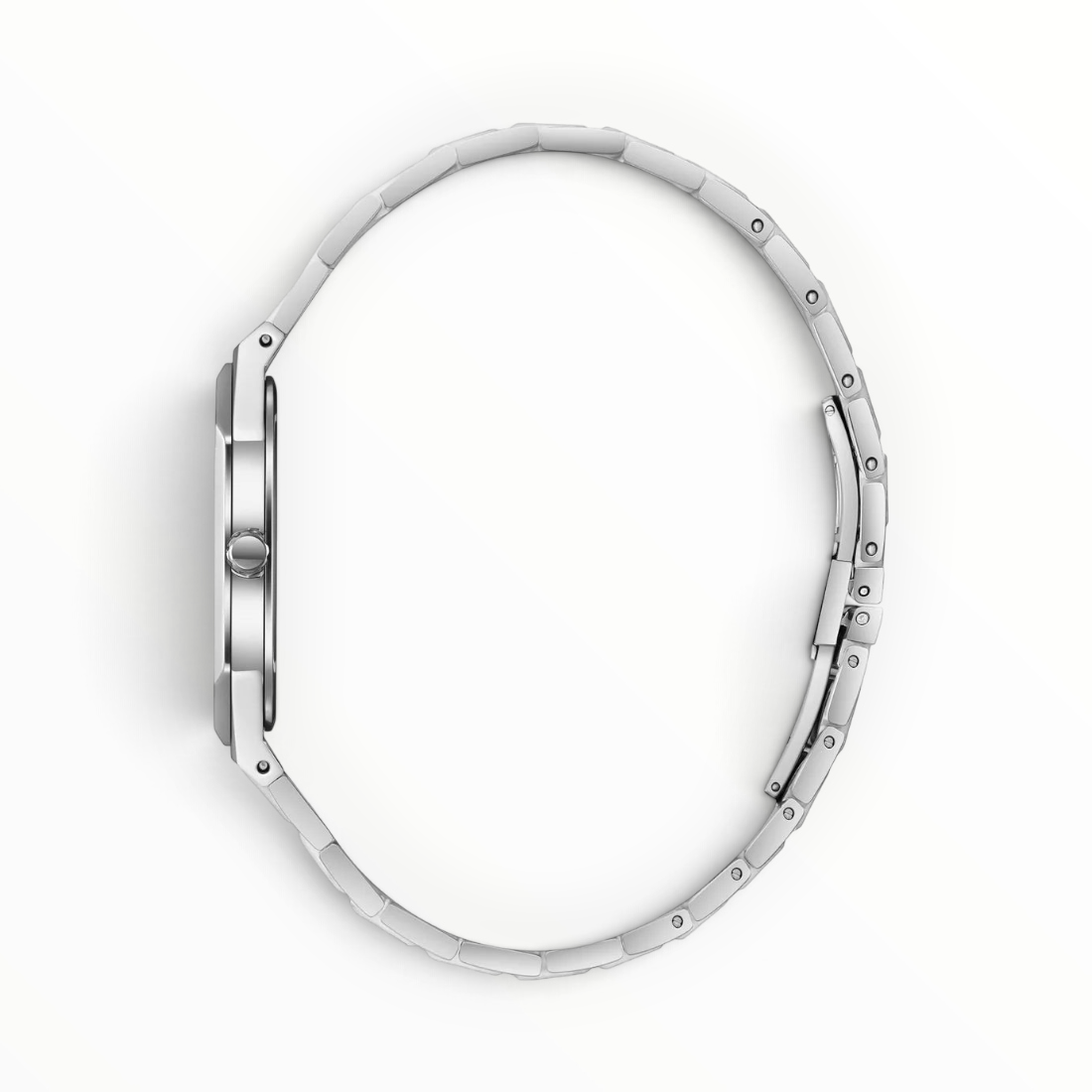SUL EXTRAS Beverly Hills Polo Club Slim Tech 5 watch side profile showing the 8mm thin octagonal stainless steel case.