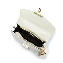 تحميل الصورة إلى عارض المعرض، Fyor Chic Design Handbag BD 139 with stud closure and spacious compartments white color top view 
