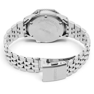 SUL EXTRAS Seiko Rotocall digital watch showing the stainless steel case back and multi-link bracelet clasp