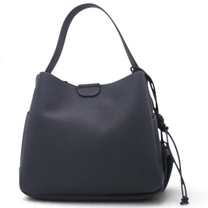 SUL EXTRAS Tom & Eva Noémie black grained bucket bag with knotted side detail and short handle
