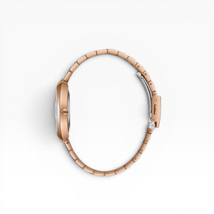 Lee Cooper London | Mocha Gradient Crystal-Set Oval Rose Gold Watch — 30×39mm
