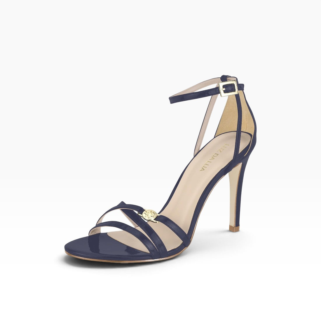 Luz Da Lua Laminati Ouro women’s heels with premium metallic leather upper, slim heel, and modern chic fashion style