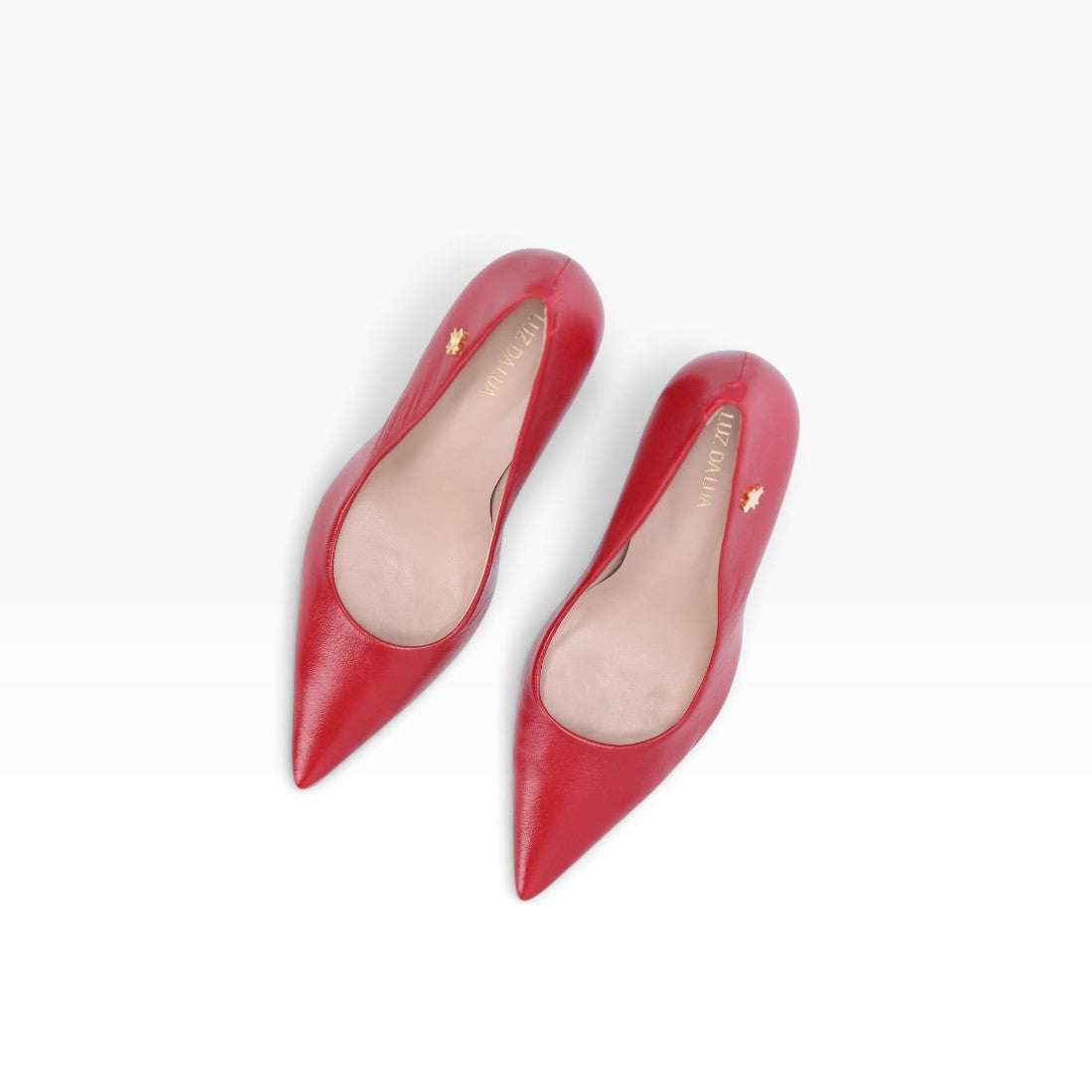 Luz Da Lua Sarra scarlet high heels with refined upper structure, sleek heel shape, and timeless feminine style for occasions