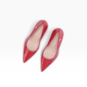 Luz Da Lua Sarra scarlet high heels with refined upper structure, sleek heel shape, and timeless feminine style for occasions
