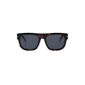 Unisex Sefsan Nehsan sunglasses featuring square D-frame, tinted smoke lenses, and stylish contemporary streetwear look front view 