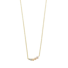 Silver 925 gold-plated necklace featuring three pearls, elegant chain design, and timeless feminine style for women