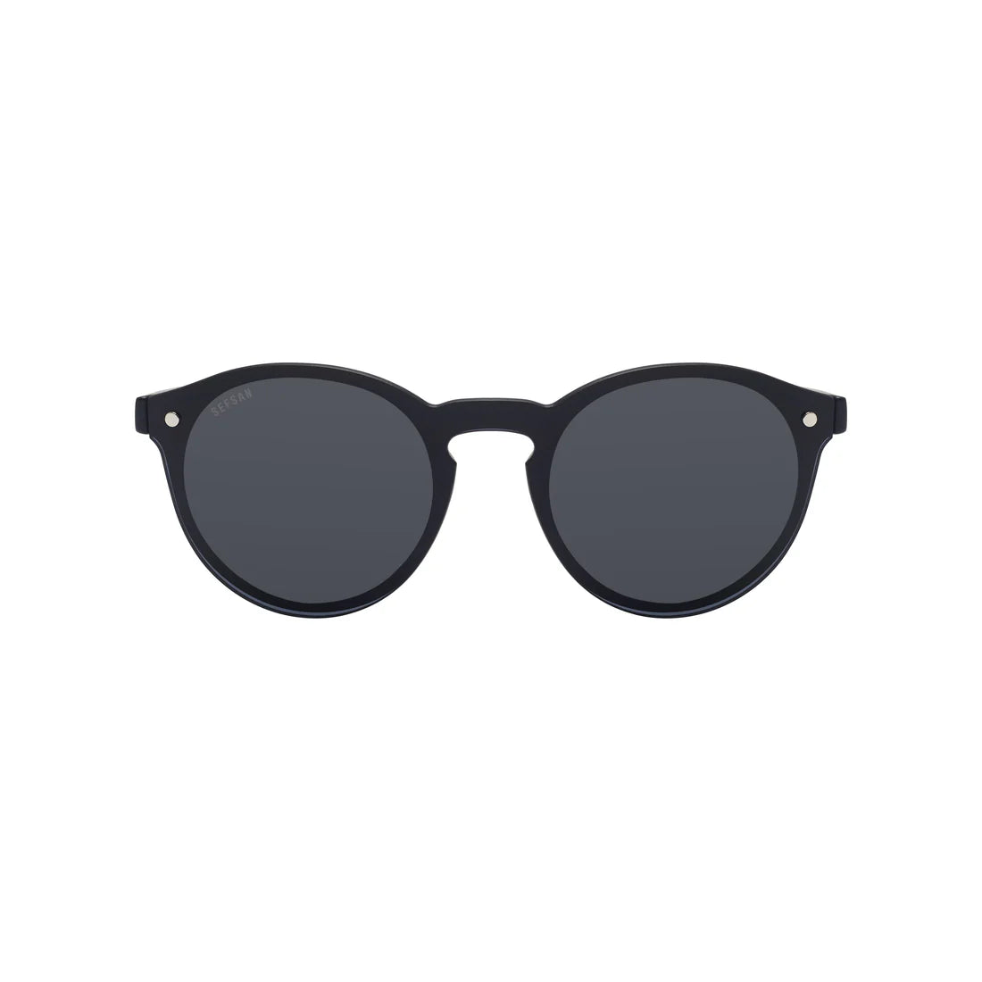 Sefsan Chase sunglasses with black full-rim frame and smoke lenses, unisex modern design, lightweight and stylish for everyday wear straight view 