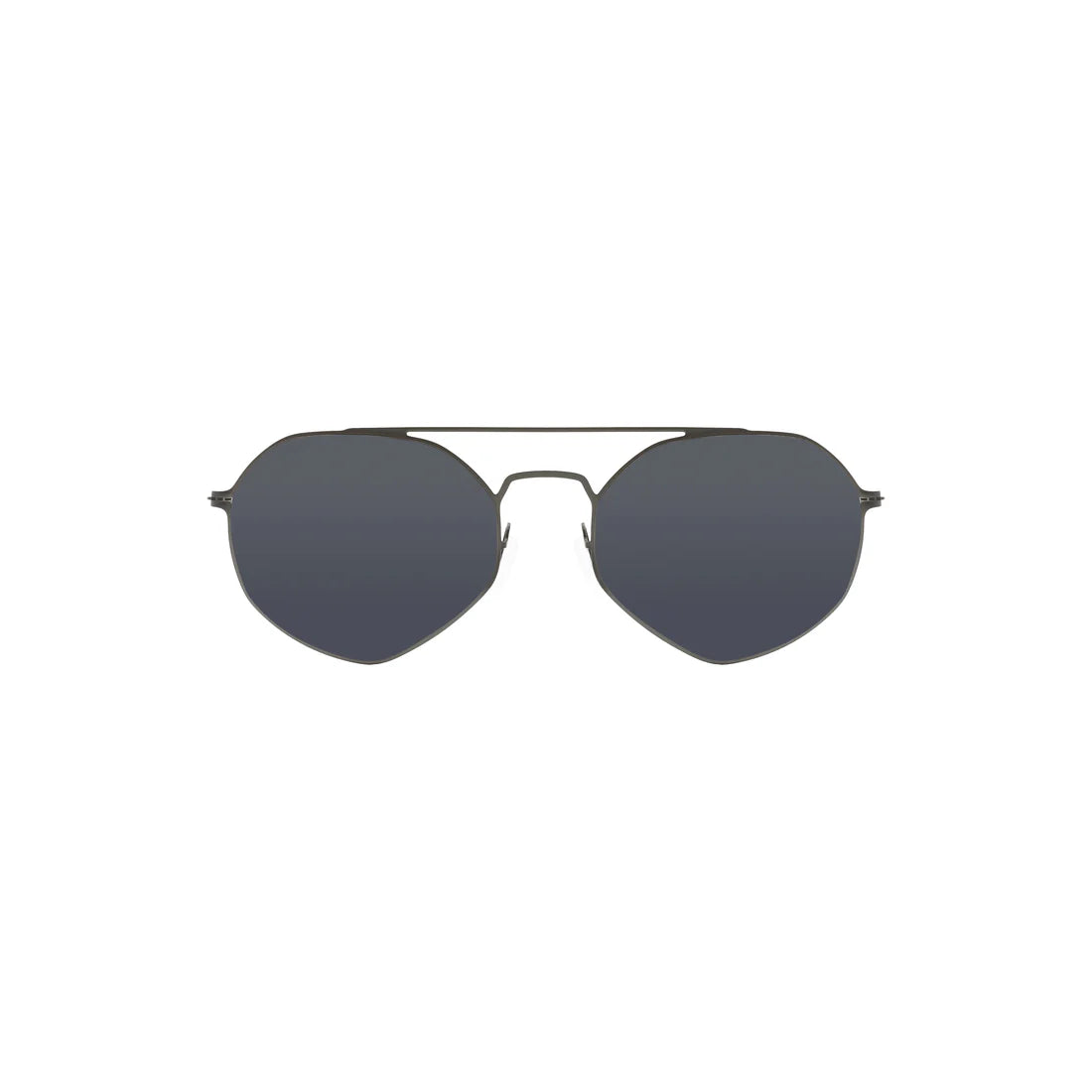 Sefsan Matt Gun/Smoke sunglasses with matte metal frame, smoke tinted lenses, unisex design, and comfortable fit, front view 