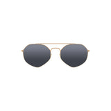 Sefsan gold frame smoked lens sunglass featuring metal frame, stylish unisex design, and versatile everyday wear, front view 