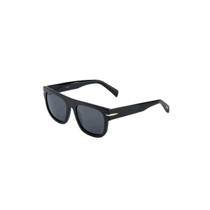 Sefsan Nehsan sunglasses with flat-top black frame, smoke lenses & unisex modern design side view