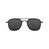 Sefsan Pukka sunglasses with metal alloy frame, smoke lenses, lightweight unisex design, and stylish modern look front view 
