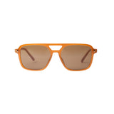 Unisex Sefsan BOBA honey frame sunglasses featuring brown lenses, sleek contemporary design, and everyday casual style front view 