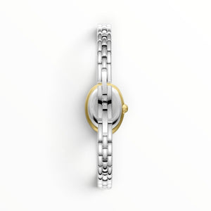 SUL EXTRAS Beverly Hills Polo Club women's watch with polished gold oval case and silver stainless steel bangle strap