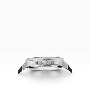 SUL EXTRAS Beverly Hills Polo Club watch side view showing the polished stainless steel cushion case and crown.