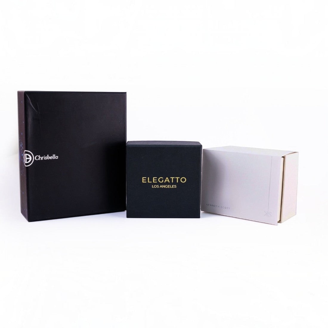 SUL EXTRAS Horizon Trio bundle featuring branded gift boxes for Chrisbella wallet, Elegatto bracelet, and Kenneth Scott watch