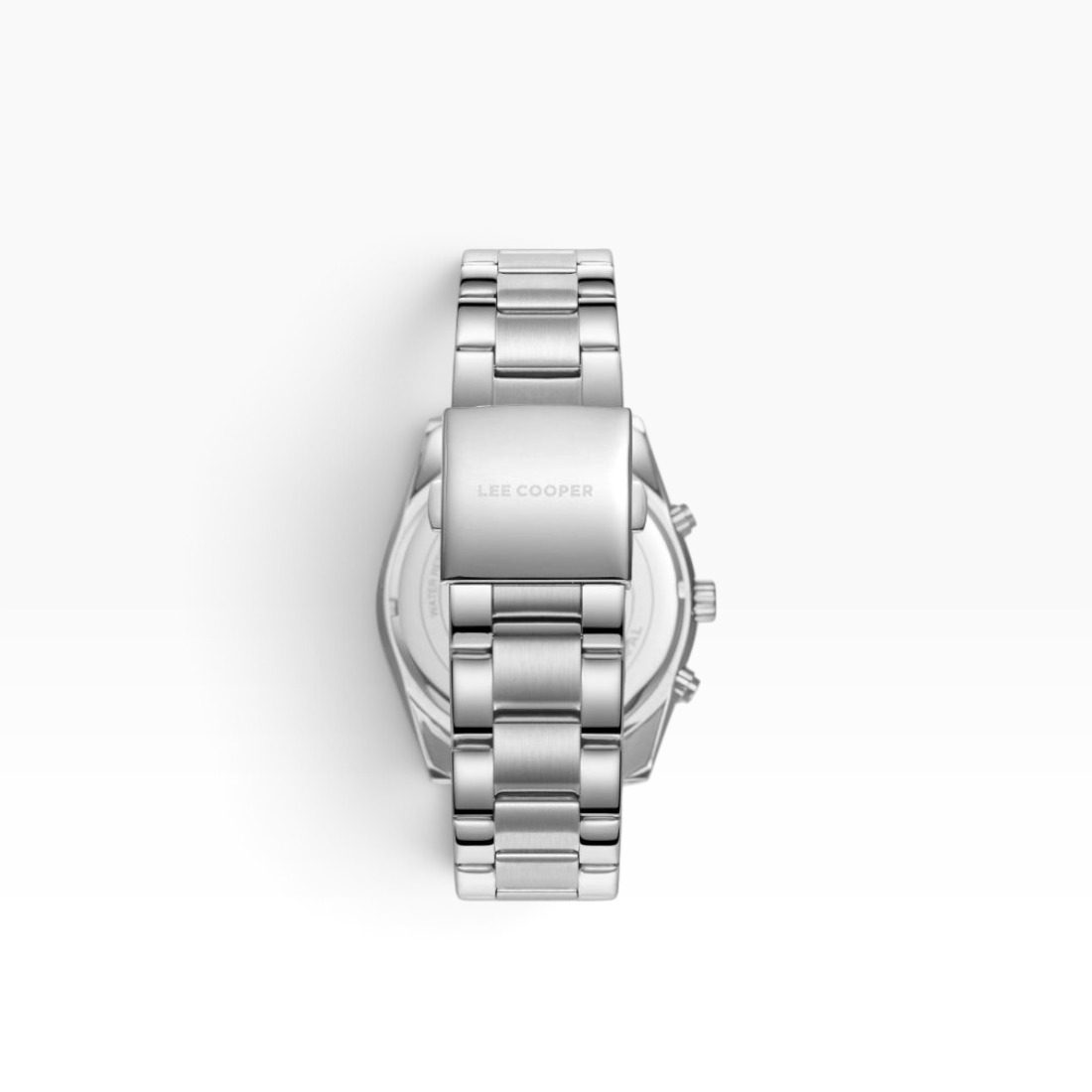 SUL EXTRAS Lee Cooper London stainless steel watch featuring a polished three-link bracelet and butterfly deployment clasp